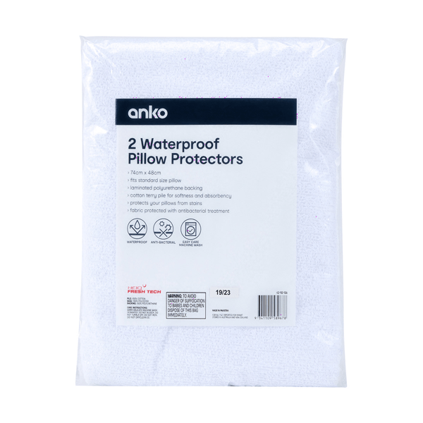 Waterproof Pillow Protectors, 2 Pack Anko Target Australia