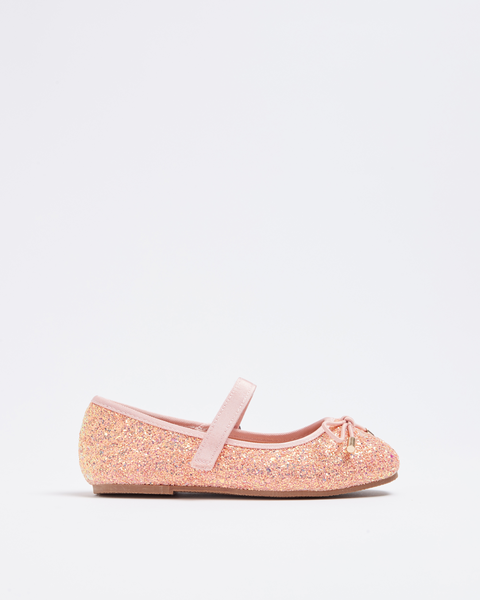 Kids Glitter Bow Ballet Flats Pink Target Australia