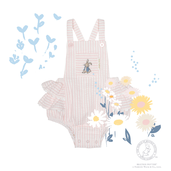 Peter Rabbit Pink Seersucker Frill Romper | Target Australia