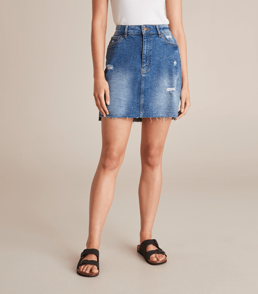 Classic Distressed Denim Skirt Target Australia