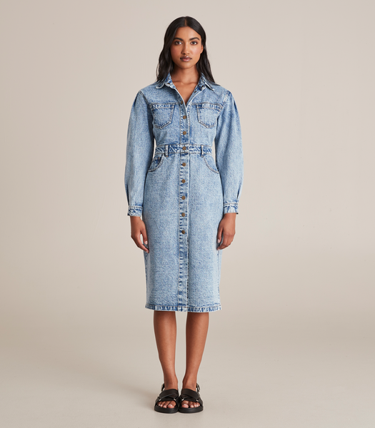 Denim Midi Shirt Dress | Target Australia