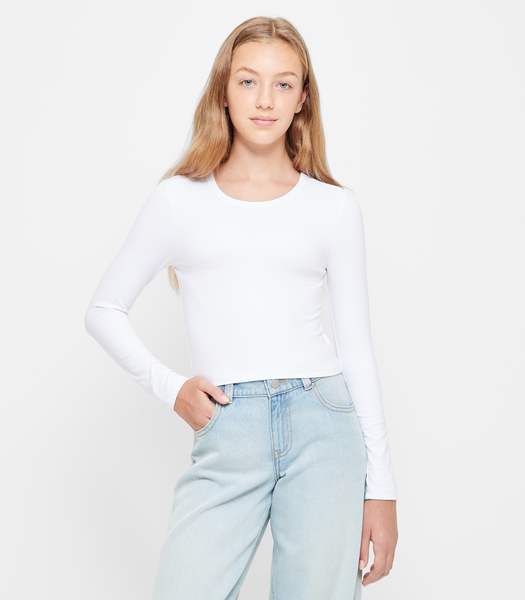 Long Sleeve Baby Cropped Top - White | Target Australia