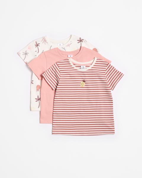 Australian Cotton T-shirt 3 Pack - Pink / Multi