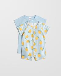 Lemons Blue & Cream Stripe/Blue