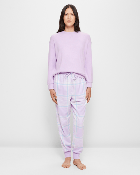 Flannelette Sleep Jogger Pants Purple Check Target Australia