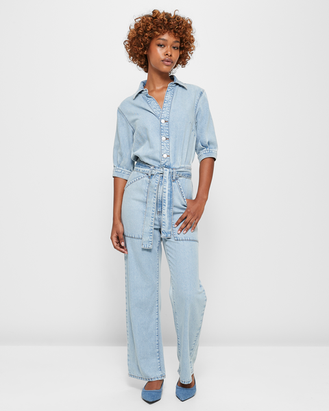 Petites Puff Sleeve Denim Jumpsuit - Dannii Minogue | Target Australia