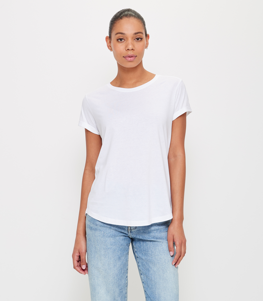 Cotton/Modal Relaxed Crew T-Shirt - White | Target Australia