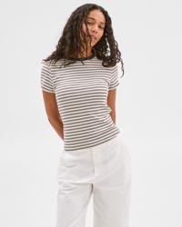 Cloud Dancer/Brunette Stripe