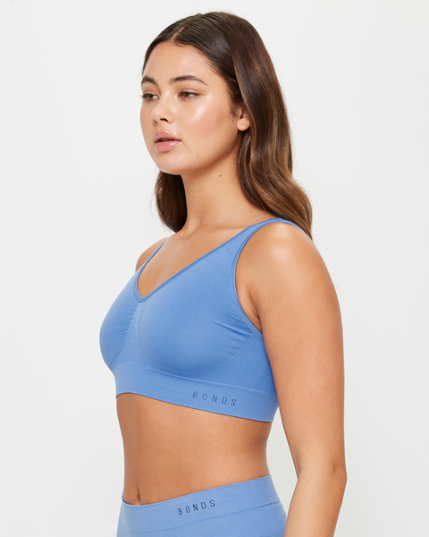 Bonds Seamless Comfy Crop Top - Into The Blue