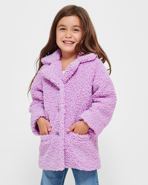 Longline Teddy Fleece Coat | Target Australia