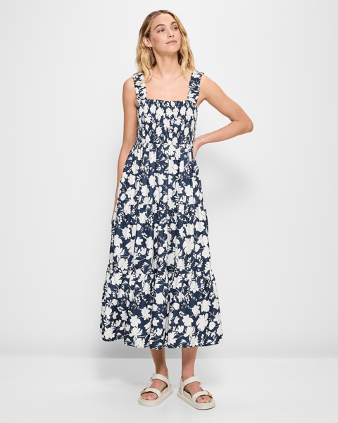 Shirred Bodice Midi Dress | Target Australia