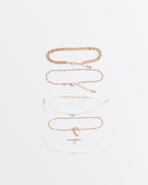 5 Pack Pearl Gold Bracelets Target Australia