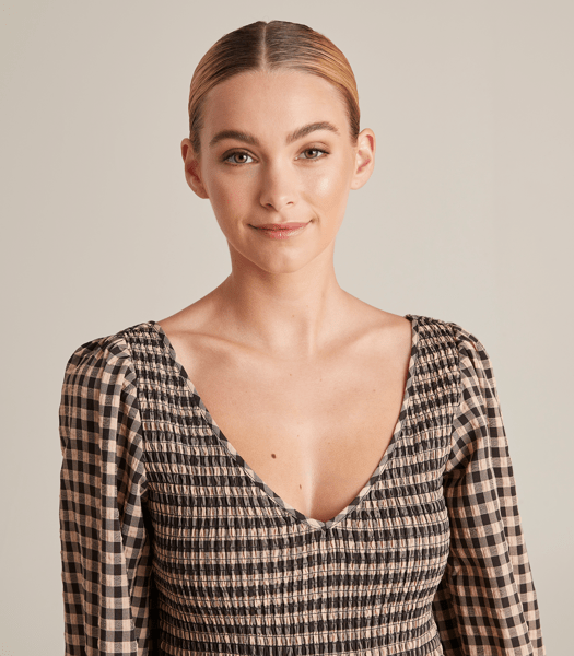Preview Shirred Gingham Midi Dress | Target Australia Preview Shirred Gingham Midi Dress | Target Australia