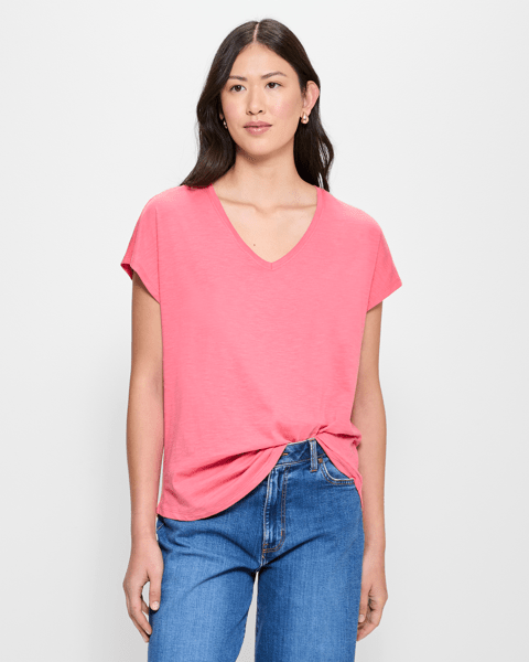 Australian Cotton V-Neck Slub T-Shirt | Target Australia