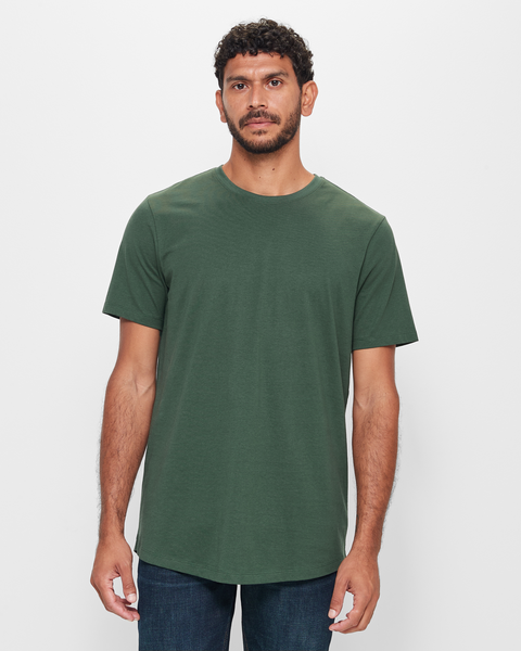 Australian Cotton Curved Hem T-Shirt - Jungle Green | Target Australia