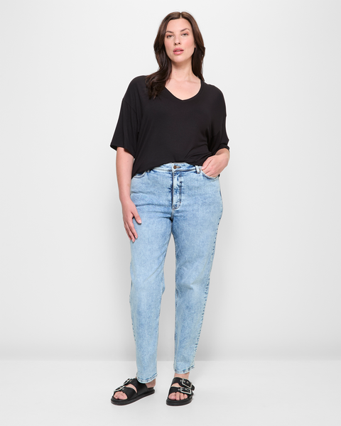 Plus Size Straight Cut Denim Jeans - Alexa