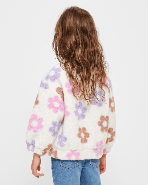 Zip Thru Teddy Daisy Jacket | Target Australia