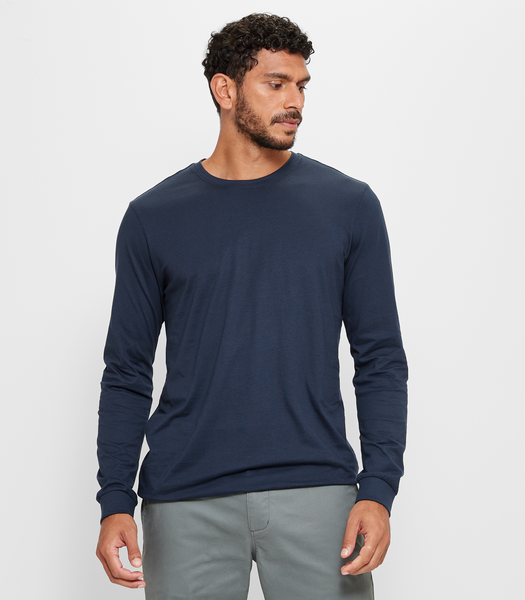 Australian Cotton Long Sleeve T-Shirt - Navy Blue | Target Australia