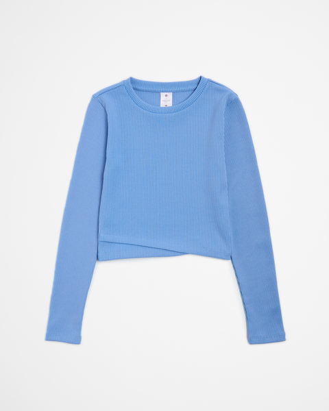 Long Sleeve Rib Cross Front Top | Target Australia