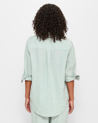 European Linen Long Sleeve Shirt - Jadeite Cross Dye