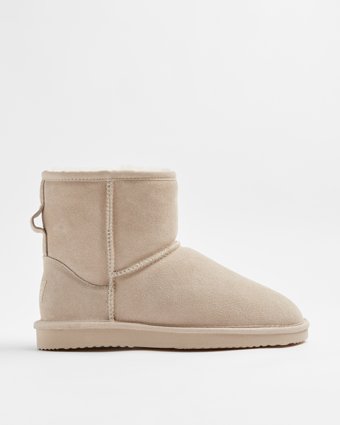 Womens Sheepskin and Leather Slipper Boot - Beige | Target Australia