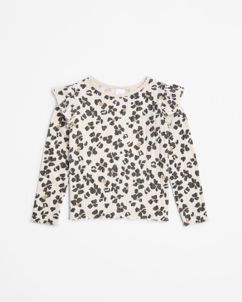 Rib Frill Sleeve Top - Leopard | Target Australia Rib Frill Sleeve Top - Leopard | Target Australia