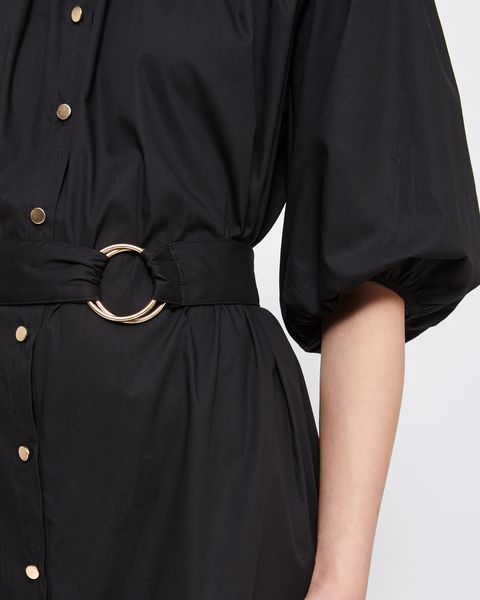 Gathered Detail Belted Shirt Dress - Preview - Large Geo Print