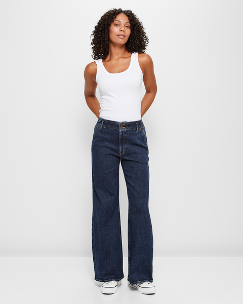 Super Soft High Rise Full Length Wide Leg Denim Jeans | Target Australia