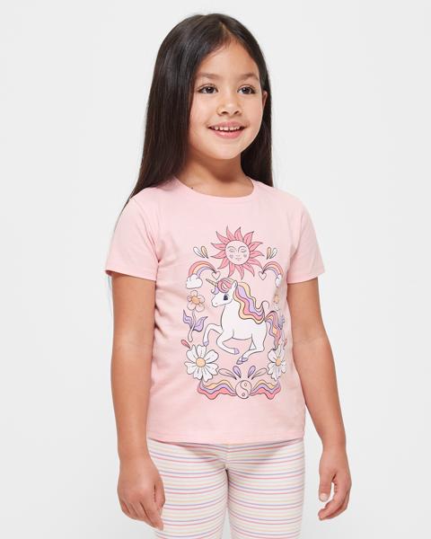 Organic Cotton Print Tshirt Pink Unicorn Target Australia