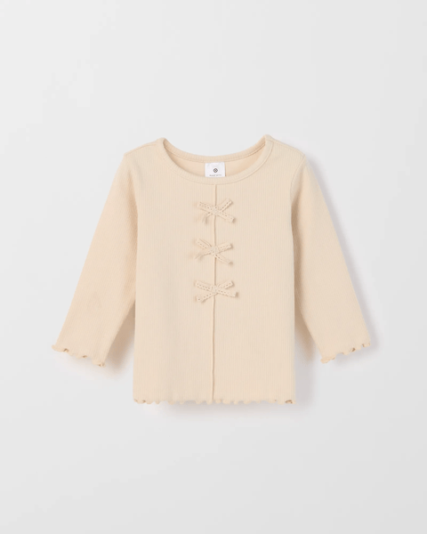 Baby Organic Cotton Rib Bow Front T-Shirt - Whitecap Grey | Target ...