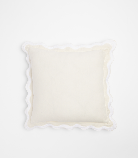 Scalloped Cushion - Esme - White