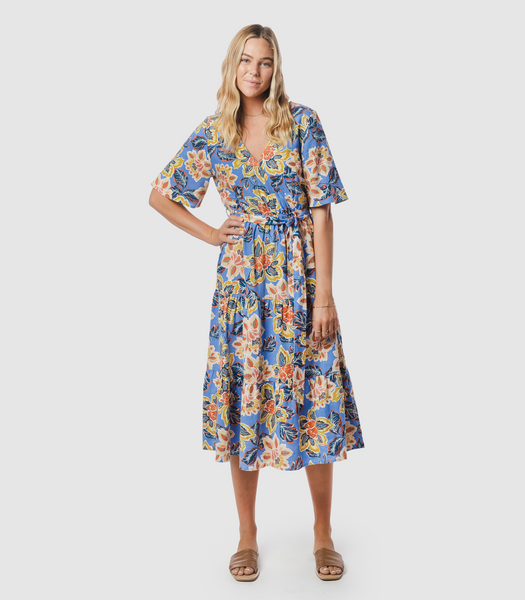 Piping Hot Tiered Wrap Midi Dress | Target Australia