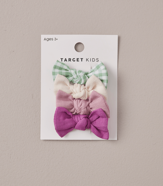 4 Pack Hair Clip Bows Target Australia