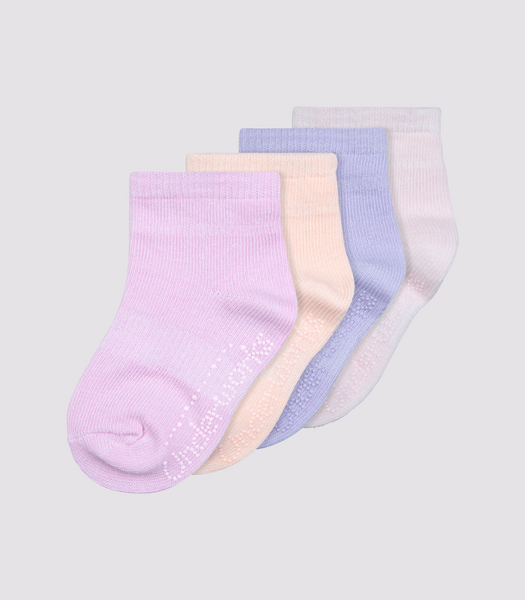 Baby Organic Cotton Blend Stay On Crew socks 4 Pack - Underworks - Pink ...