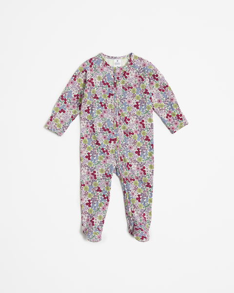 Baby Organic Cotton Print Zip Coverall - Ditsy Floral | Target Australia