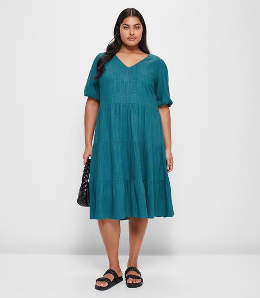 Curve Tiered Midi Dress | Target Australia