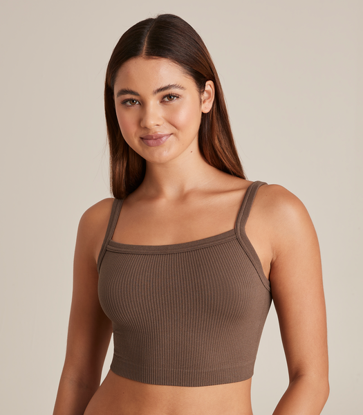 Lily Loves Ribbed Seamfree Longline Square Neck Crop Top Style Lct63309 Target Australia 7391