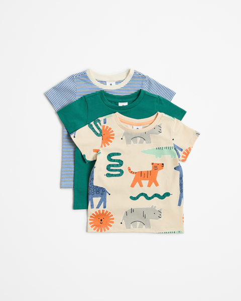 Brontosaur Blue Sustainable Babies Cotton T-Shirt main image 1