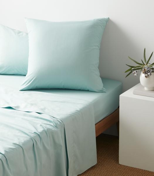 Australian Cotton 250 Thread Count European Pillowcases 2 Pack Lagoon