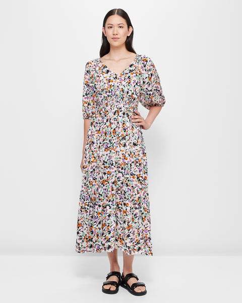 Balloon Sleeve V-Neck Maxi Dress | Target Australia