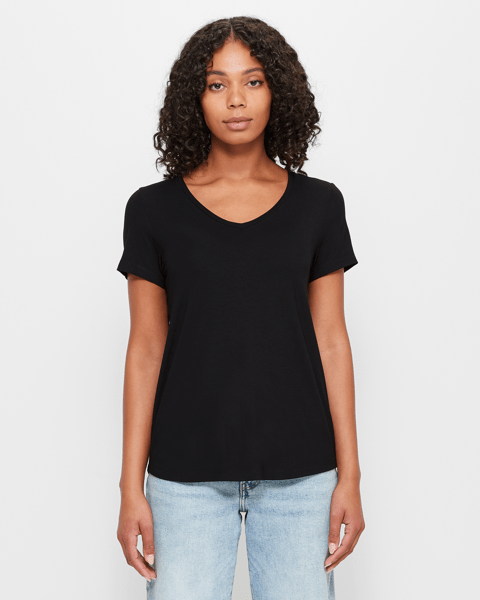 Viscose/Elastane V-Neck T-Shirt | Target Australia
