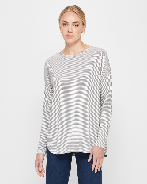 Long Sleeve Curved Hem Top | Target Australia