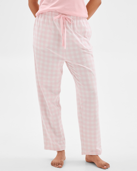 Australian Cotton 7/8 Length Sleep Pyjama Pants Gingham Target