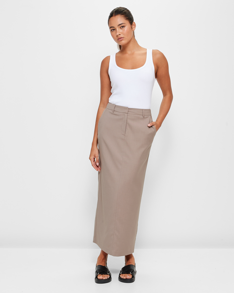 Tailored Column Skirt - Lily Loves - Taupe Grey | Target Australia
