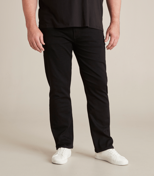 Man Plus Straight Stay Black Stretch Jeans Target Australia