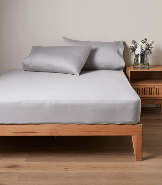 Supima 400 Thread Count Cotton Fitted Sheet Silver Target Australia