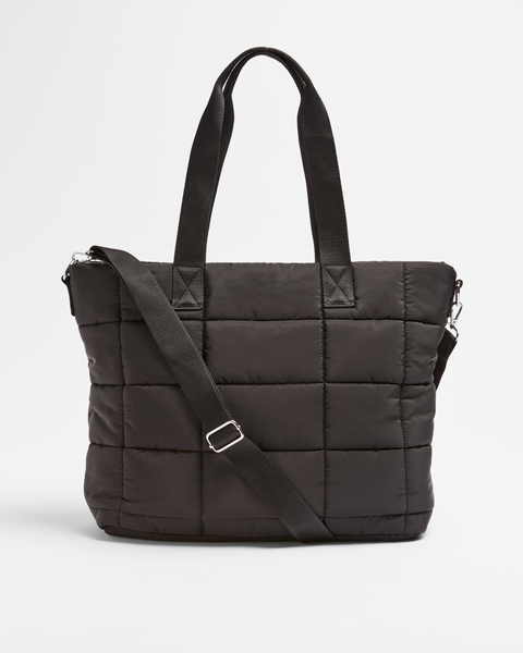 Casual Quilted Tote Bag - Black | Target Australia