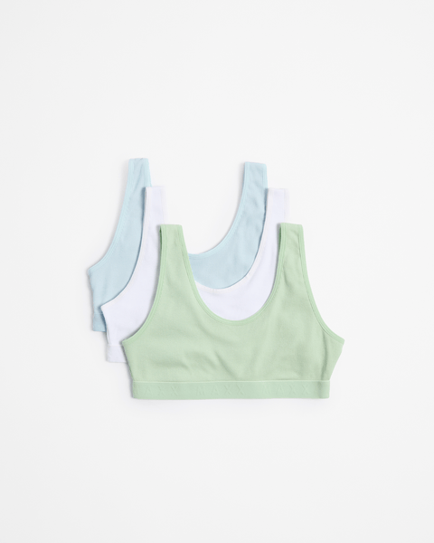 Crops Tops 3 Pack - Maxx - Green/White/Blue | Target Australia