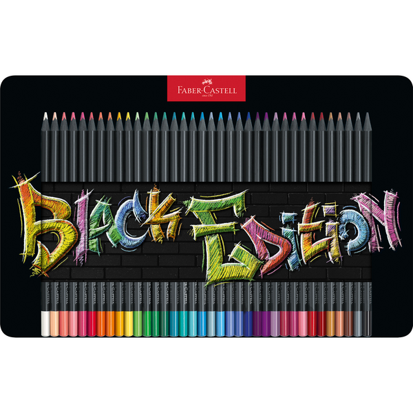 Faber-Castell Black Edition Coloured Pencils Tin Of 36 | Target Australia