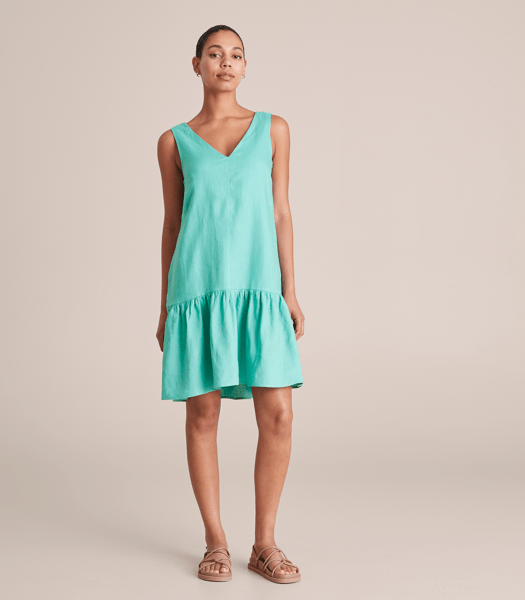 Linen Blend Frill Hem Mini Dress Target Australia